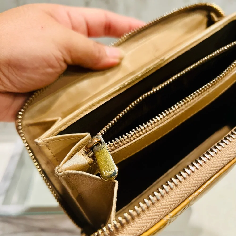 Lady Dior Yellow Cannage Long Wallet